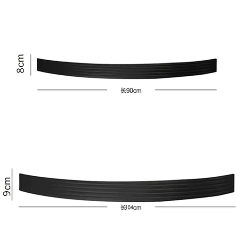 Universal Rear Bumper Guard Strip, Black PVC Rubber Trunk Sill Protector with Double-Sided Adhesive, 35 or 41 Inch Long