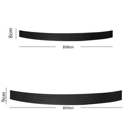 Universal Rear Bumper Guard Strip, Black PVC Rubber Trunk Sill Protector with Double-Sided Adhesive, 35 or 41 Inch Long