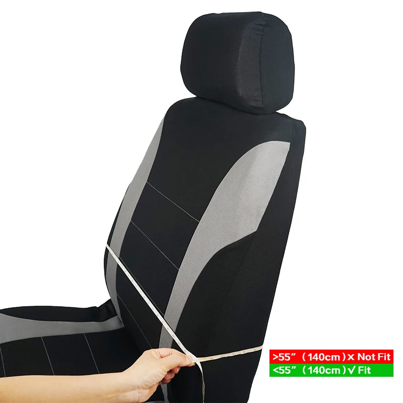 Universal Car Seat Covers, Padded Polyester, Front Pair or Full 5 Seat Set for Cars, SUVs and Trucks, 7 Colors