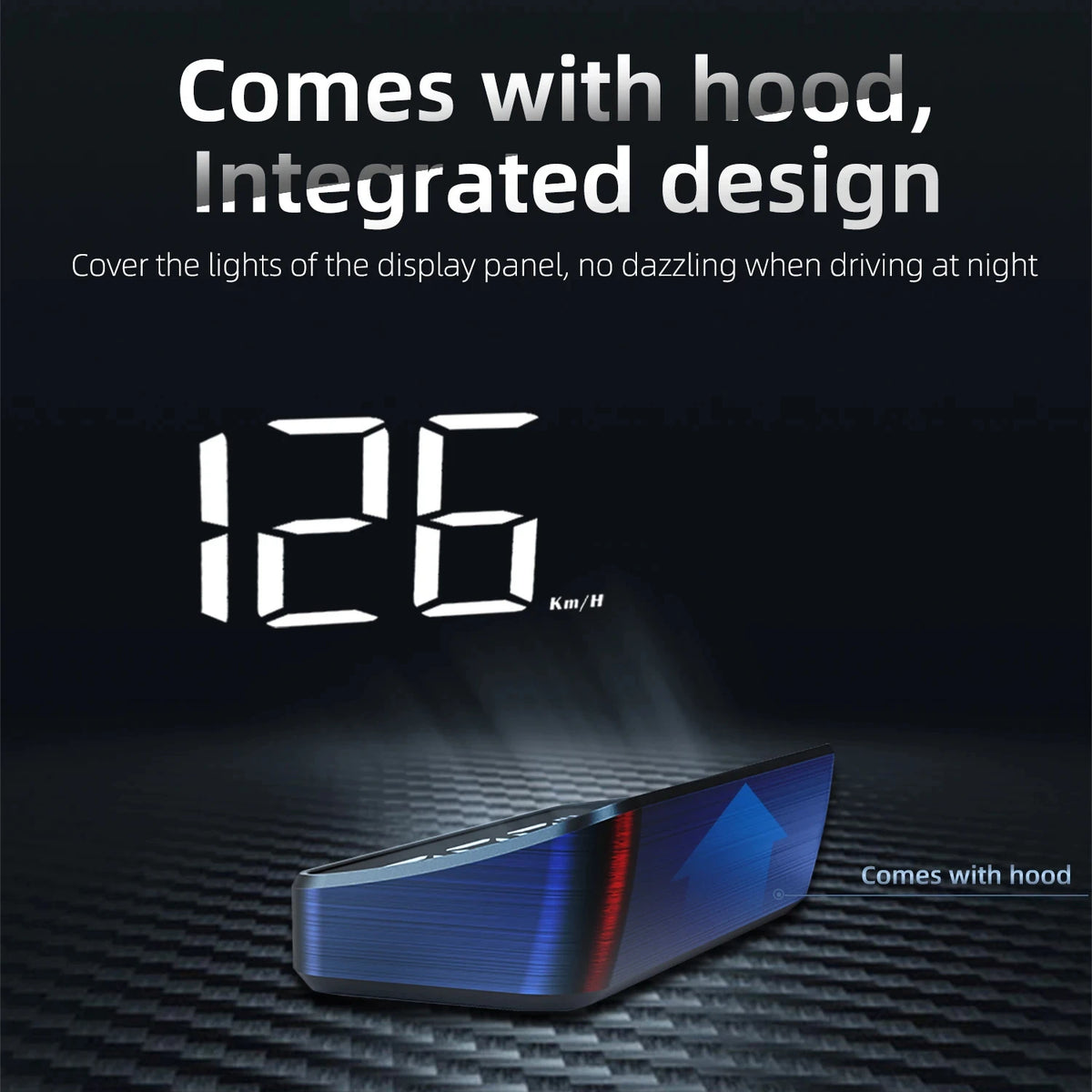 GPS Head Up Display, M2 Digital Speedometer in KM/H Only, OBD-II or 12V Socket Power, Overspeed Alarm, White or Green Display
