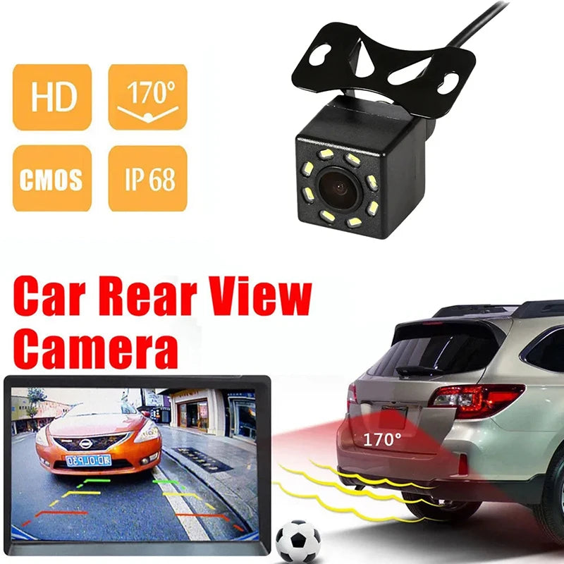 Rear view camera with LED night vision on a car