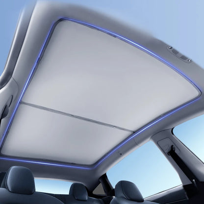 Glass Roof Sunshade for Tesla Model Y Juniper and Model 3 Highland, 2-Piece Ice-Cooling Shade with Clips and Storage Bag, Black or Gray