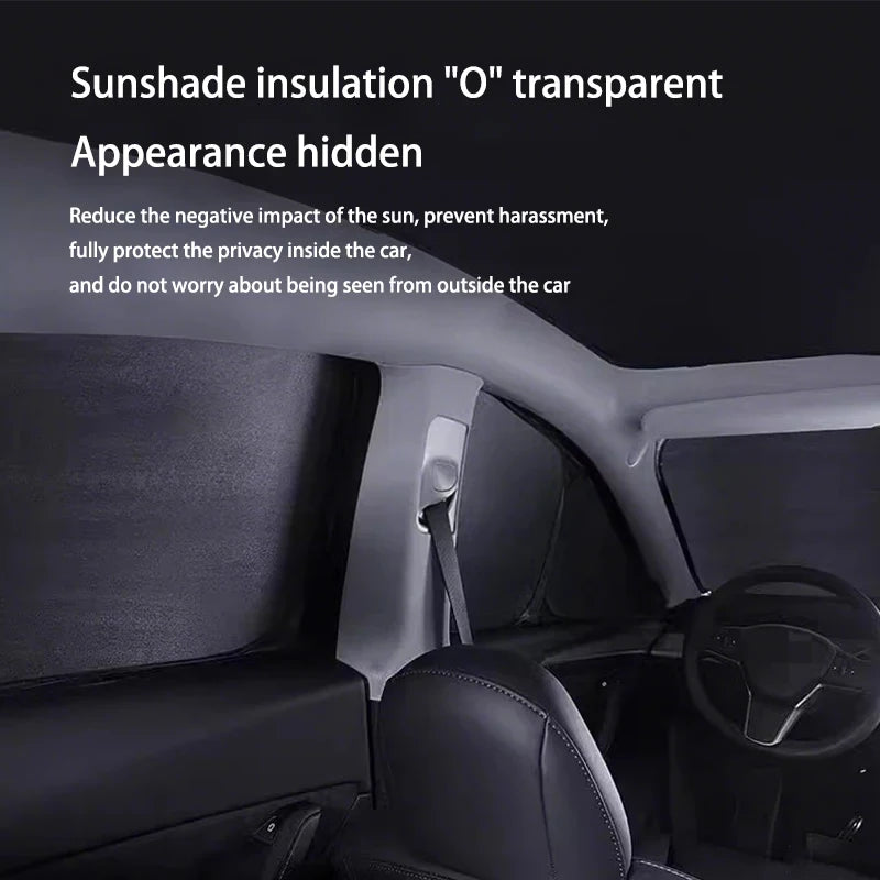 Sun Shades for Tesla Model Y Juniper 2025-2026, Windshield, Side Window and Sunroof Shades or 6, 7 and 8-Piece Privacy Sets