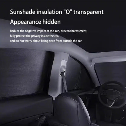 Sun Shades for Tesla Model Y Juniper 2025-2026, Windshield, Side Window and Sunroof Shades or 6, 7 and 8-Piece Privacy Sets