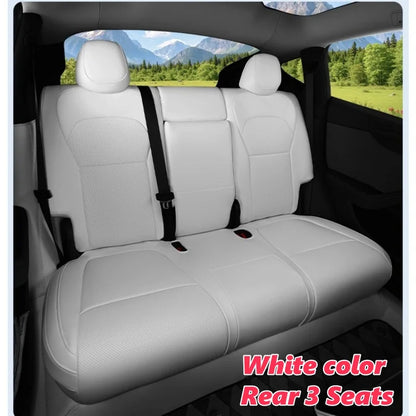 Full-Wrap Seat Covers for Tesla Model Y Juniper and Model 3 Highland 2024-2026, Front or Rear Half Set with Armrest Cover