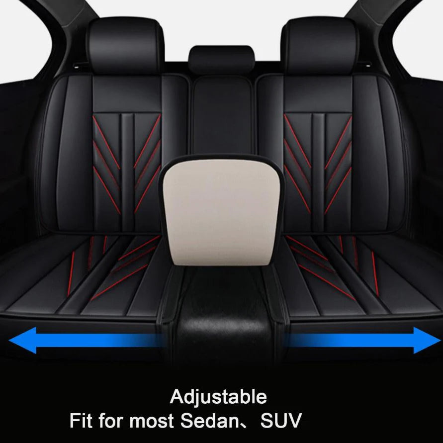 Faux Leather Seat Covers for Toyota RAV4 2019-2024, 5-Seat Full Set with Headrest Covers, Black and Red