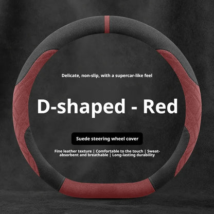 Steering Wheel Cover for Honda Civic, CR-V, Accord, Pilot and Passport, Two-Tone Suede, 15 in (37-38 cm), O or D Shape, 9 Colors