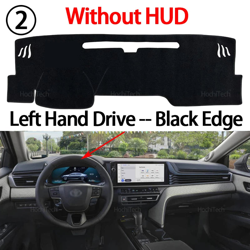 Black Dash Mat for Toyota Camry 2025-2027 (XV80) North America Version, Non-Slip Carpet Dashboard Cover, HUD or Non-HUD