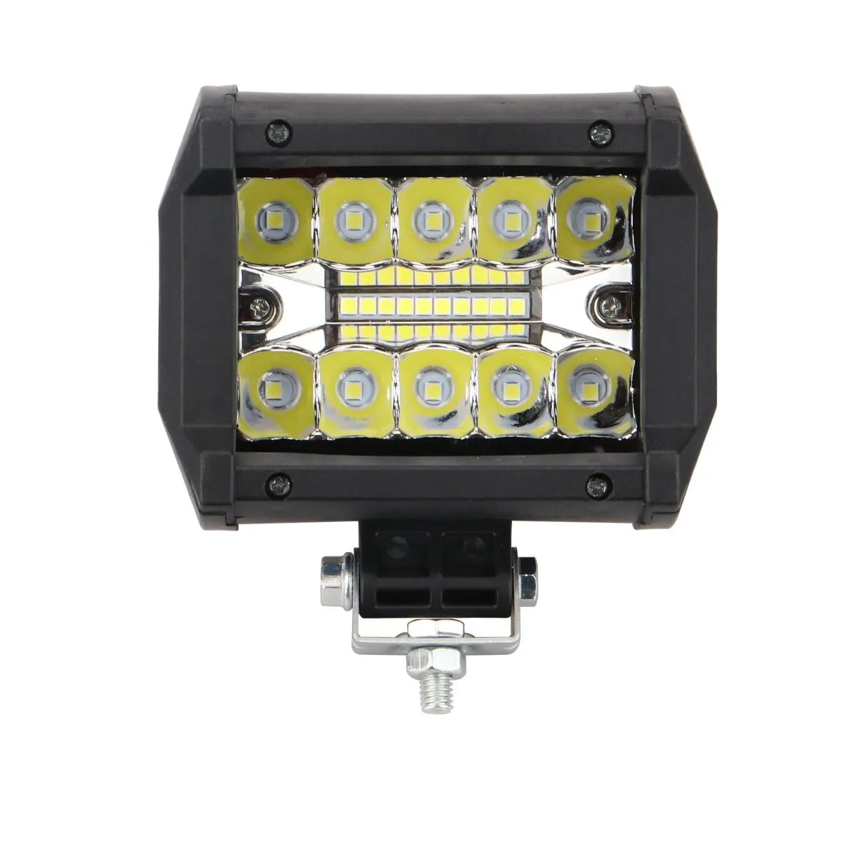 12V LED Work Light Pod, 20 LED Spot and Flood Combo Beam, White 6000K or Yellow, for Off Road Trucks, SUVs, ATVs and Boats
