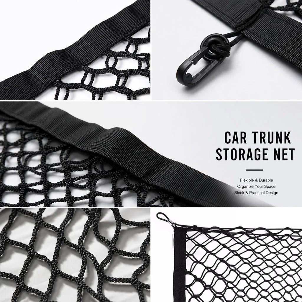 Elastic Cargo Net for Toyota RAV4 2019-2025, Stretch Mesh Trunk Pocket with Hooks, Single Net 43.3 x 23.6 in or Double Net 43.3 x 15.7 in