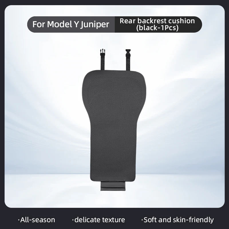PU Leather Seat Cushions for Tesla Model Y Juniper and Model 3 Highland, Front or Rear Seat and Backrest Pads, Black or White