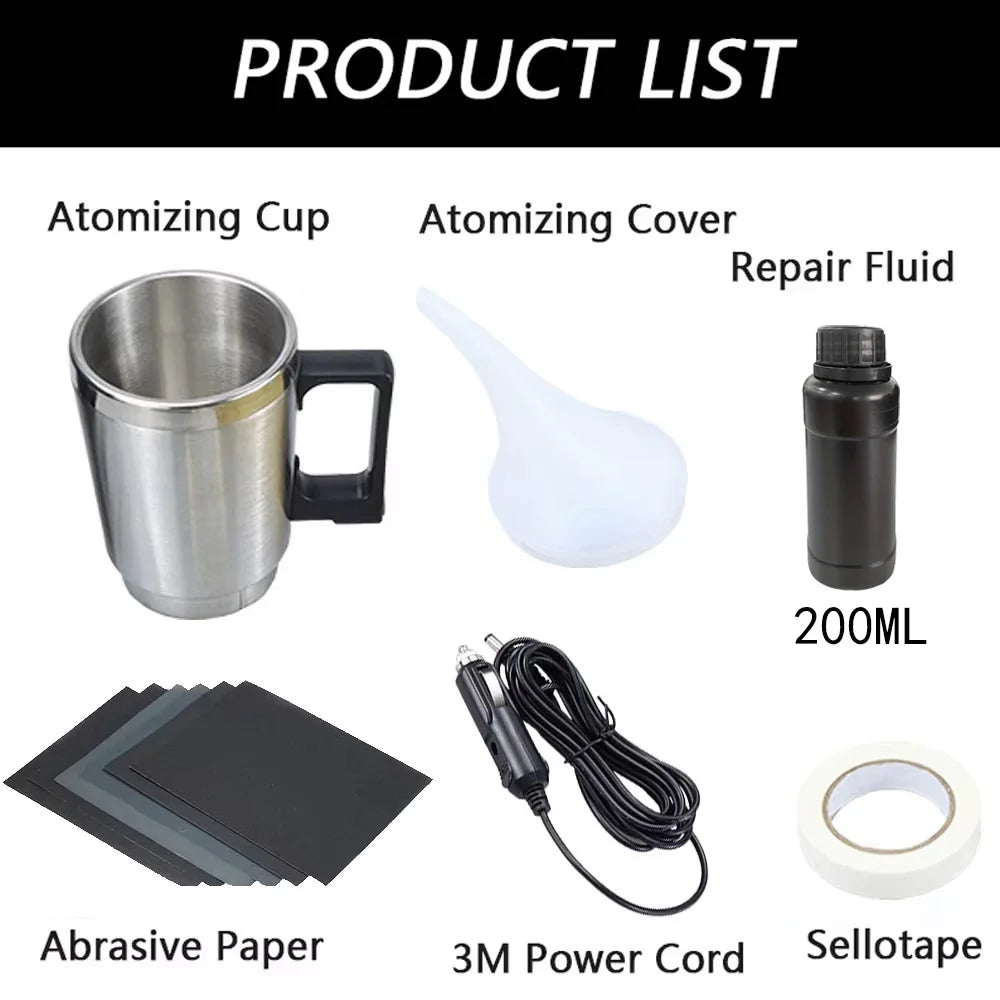 Headlight Restoration Kit with Vapor Cup, Restores Yellow and Cloudy Headlights, Includes Polymer Liquid and Sandpaper, 100 ml or 200 ml
