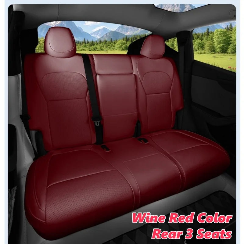 Full-Wrap Seat Covers for Tesla Model Y Juniper and Model 3 Highland 2024-2026, Front or Rear Half Set with Armrest Cover