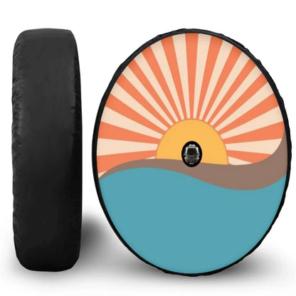 Spare Tire Cover for Jeep Wrangler with Backup Camera Hole, 4x4 Off-Road Paw PU Leather, 15 to 18 in, Plain Black or 19 Prints