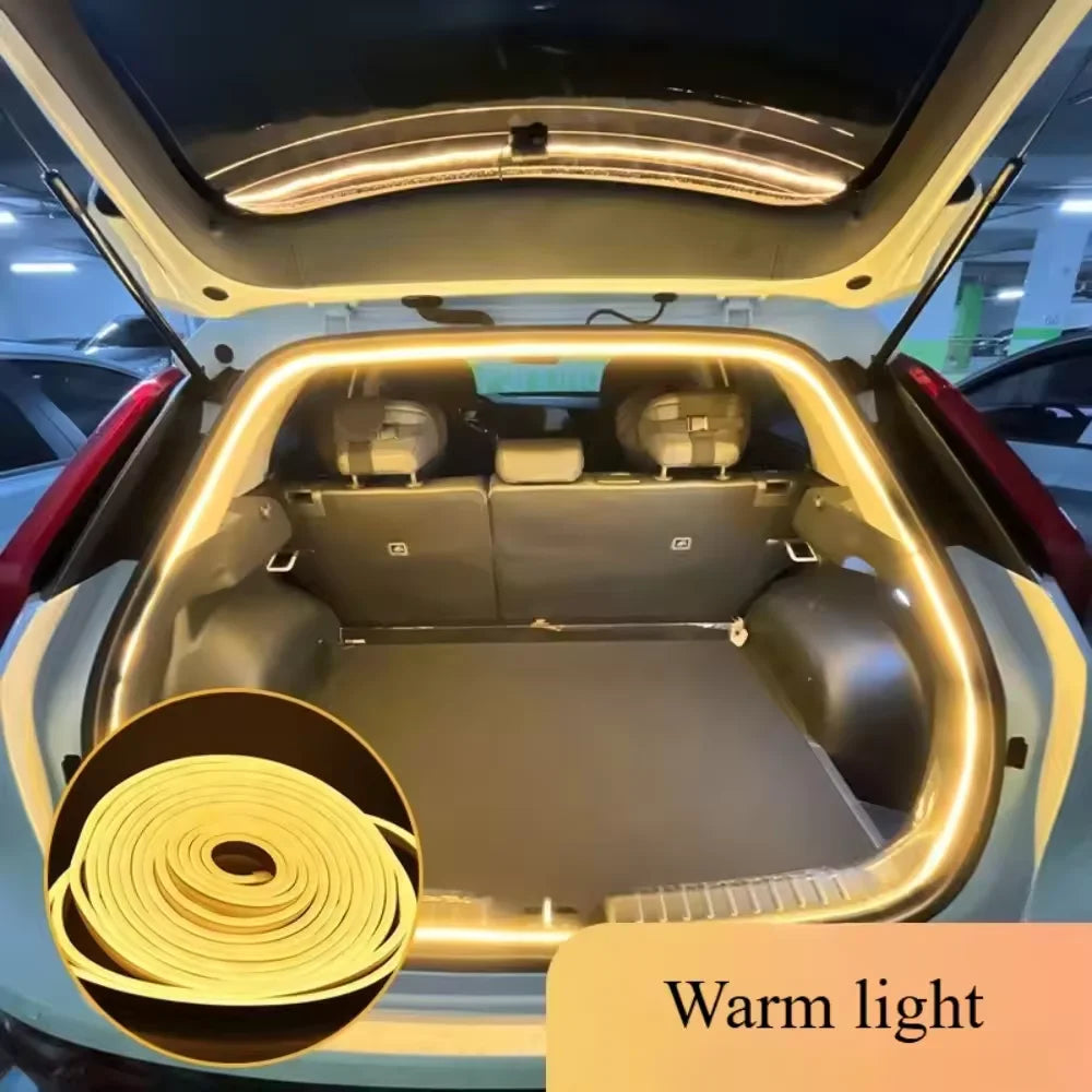 Automatic LED Trunk Light Strip, Tailgate and Frunk Light that Turns On When Opened, Flexible and Waterproof, 2, 4 or 6 m, 5 Colors
