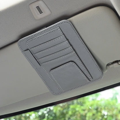 Multi-Pocket Car Visor Organizer — PU Leather Card & Glasses Storage
