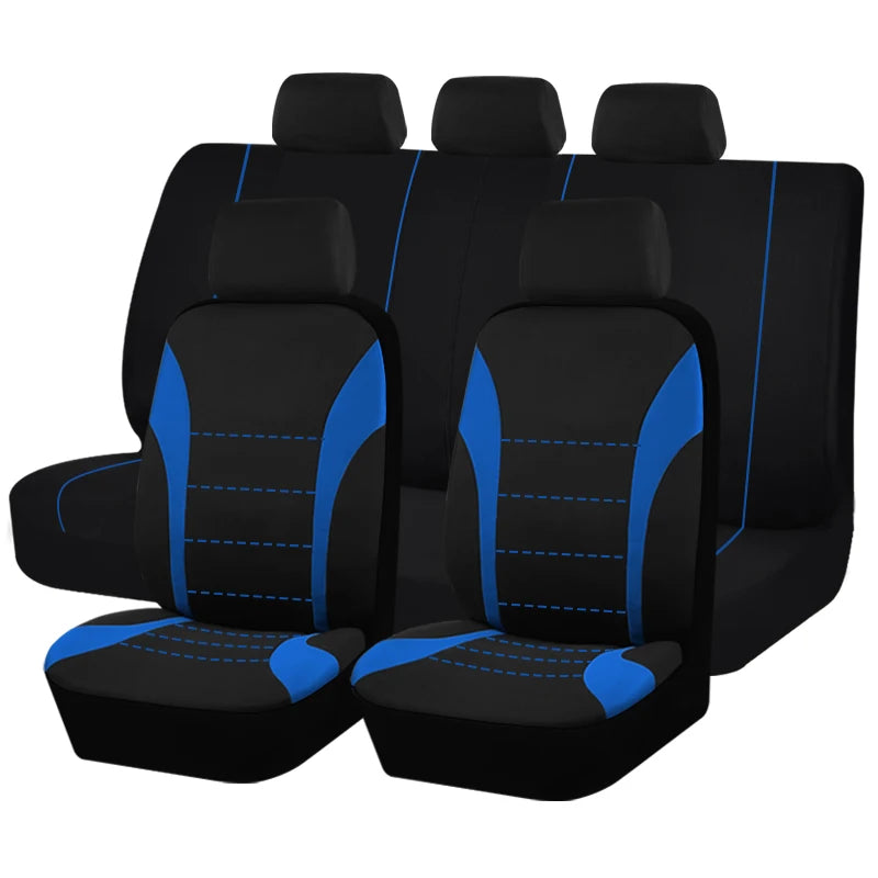 Universal Car Seat Covers, Padded Polyester, Front Pair or Full 5 Seat Set for Cars, SUVs and Trucks, 7 Colors