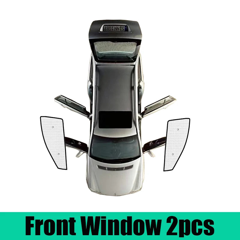 Full Coverage Privacy Sun Shades for Toyota Camry 2025-2026 (XV80), Silver and Black PVC Window Shades, All Windows or Partial Sets