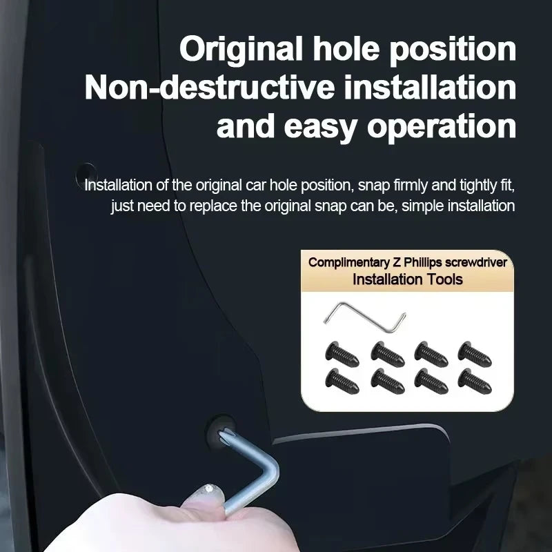Mud Flaps for Honda Civic LX Sedan 2022-2024 (11th Gen), Set of 4 Black Front and Rear Splash Guards