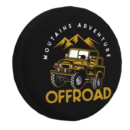 Spare Tire Cover for Jeep Wrangler, 4x4 Mountain PU Leather, No Camera Hole, 14 to 18 in, 20 Lettered Designs