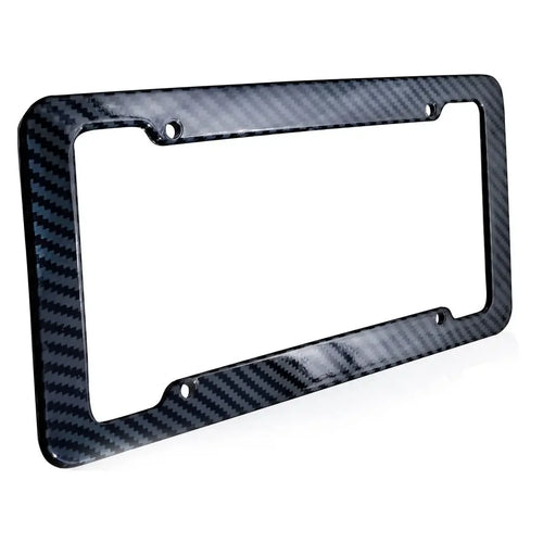 Black carbon fiber pattern license plate frame