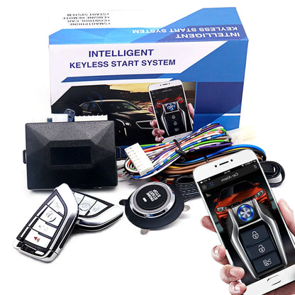Car Alarm with Remote Start, Keyless Entry and Push Button Start, App Control on Some Models, Professional Installation Required