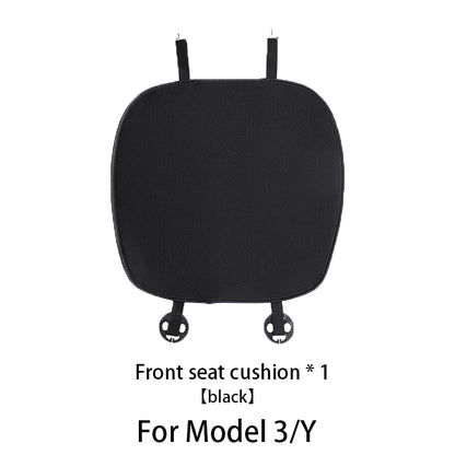Ice Silk Seat Cushions for Tesla Model 3 and Model Y, Breathable Knit Front or Rear Seat Pads, Black or White