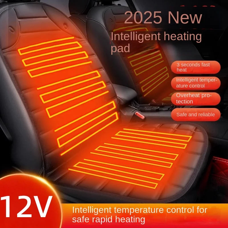 12V Heated Car Seat Cushion, Quick Heating Electric Seat Warmer Pad, 37 x 18 in (94 x 46.5 cm), Gray or Black