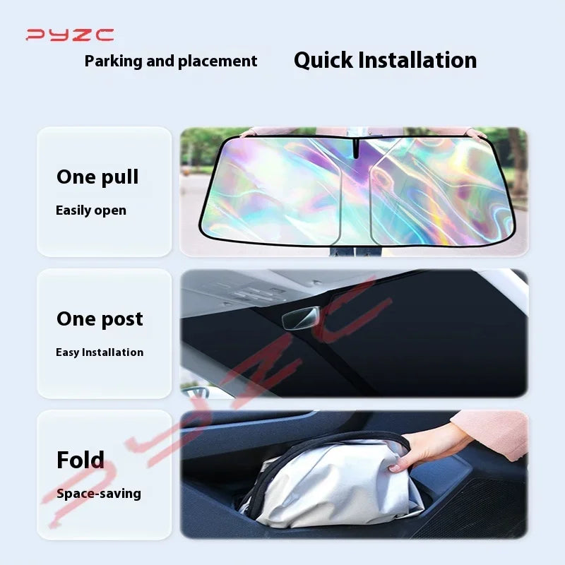 Windshield Sun Shade for Hyundai Tucson 2022-2025, PVC Front Window UV Cover, 3 Styles with 2 Sizes Each