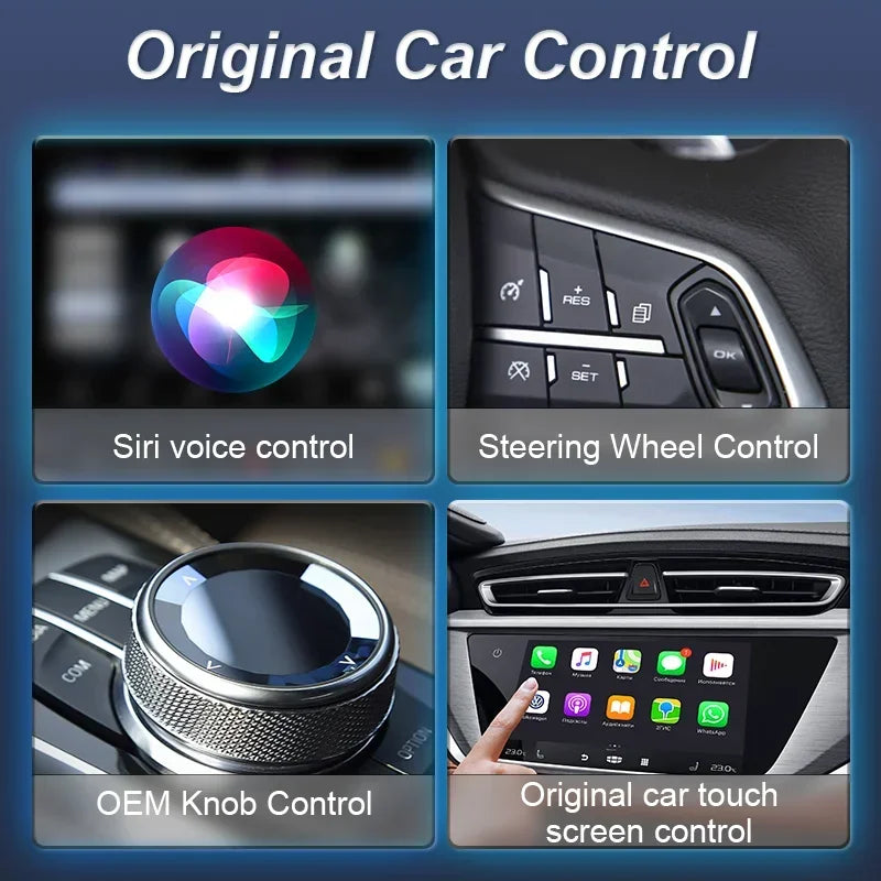 Wired to Wireless CarPlay and Android Auto Adapter, Automatic Mode Switching, for Cars with Factory Wired CarPlay or Android Auto