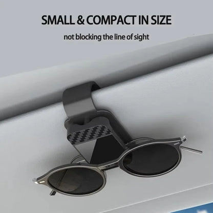 Car Sun Visor Sunglasses Clip — Adjustable Glasses & Card Holder