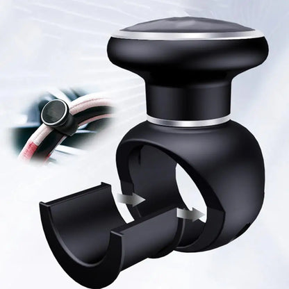 Steering Wheel Spinner Knob with Diamond Texture Grip, 360 Degree Rotation for Easier Parking, Wrench Included, Universal Fit