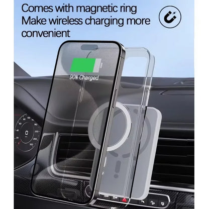 Magnetic Wireless Car Charger Vent Mount, 15W Fast Charging with 360 Degree Ball Joint, for iPhone 12 and Newer, Black or White