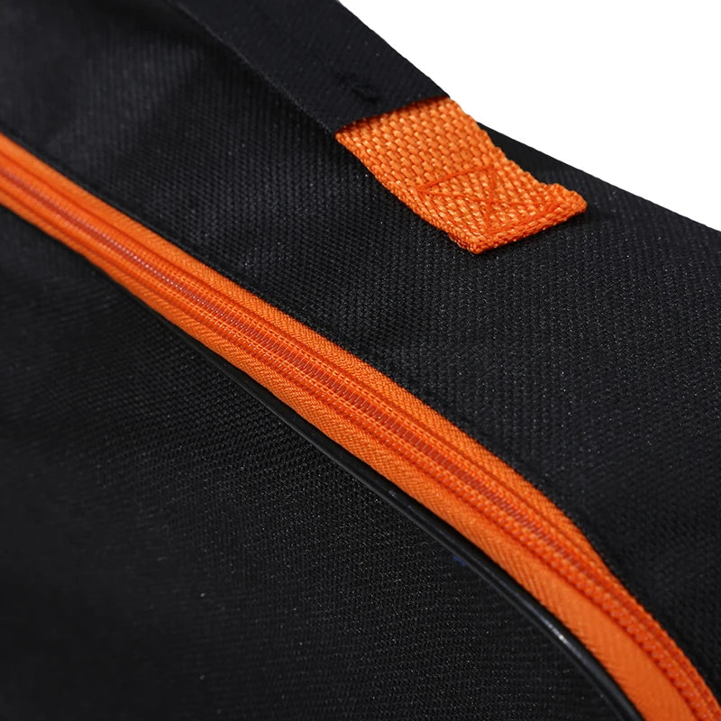 Close-up of the orange zipper trim