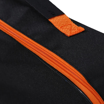 Close-up of the orange zipper trim