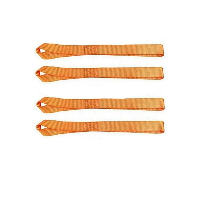 Four orange soft loop straps