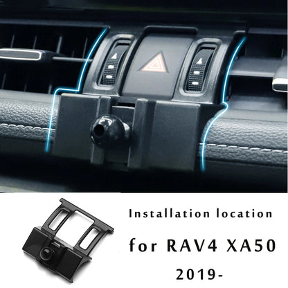 Air Vent Phone Mount for Toyota RAV4 2019-2022 (XA50), Aluminum Alloy Gravity Phone Holder with Base, for 4 to 7 Inch Phones