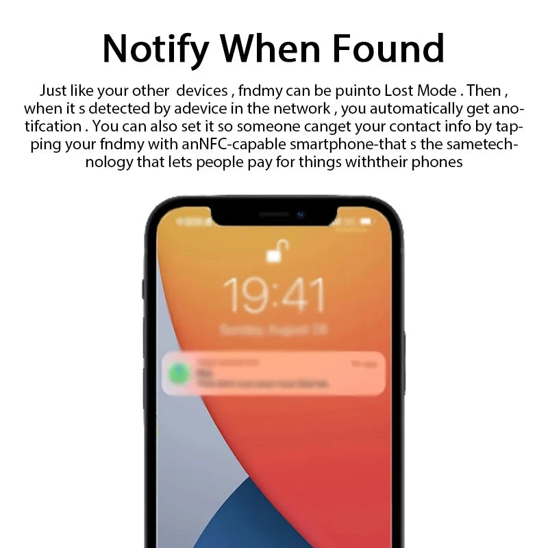 Bluetooth Item Tracker Tag, Works with the Find My App on iPhone, Replaceable Battery, Built-In Speaker, for Keys, Bags and Luggage