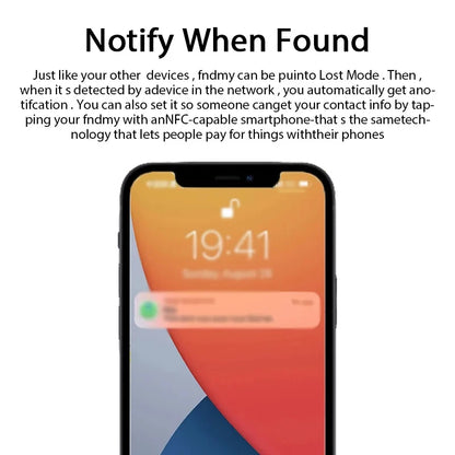 Bluetooth Item Tracker Tag, Works with the Find My App on iPhone, Replaceable Battery, Built-In Speaker, for Keys, Bags and Luggage