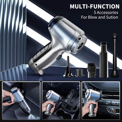 Rechargeable Handheld Car Vacuum, Up to 15000 Pa Suction, Basic or Pro Brushless Version, Blower Mode, Optional Extra HEPA Filters