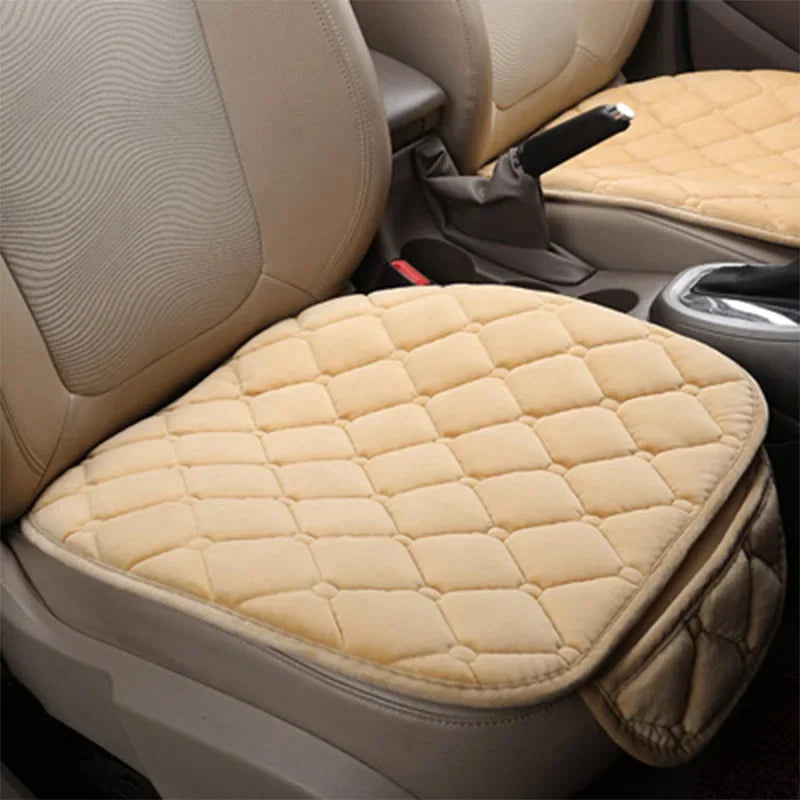 Plush Winter Car Seat Pads, Warm Non-Slip Cushions for Front and Rear Seats, Single Pad or 3 Piece Set, 4 Colors