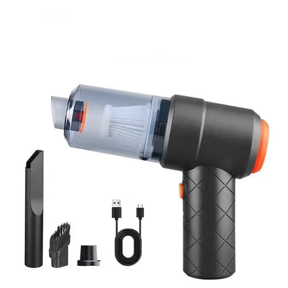 Portable Cordless Car Vacuum, 2 in 1 Suction and Blower, USB-C Rechargeable, Washable Filter, with Brush and Nozzle Attachments