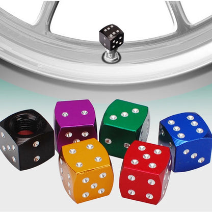 Dice Tire Valve Stem Caps, Dustproof Valve Covers for Cars, Trucks, Motorcycles and Bikes, 4 or 8 Pack, 11 Colors
