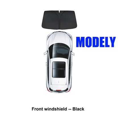 Sun Shades for Tesla Model 3 and Model Y 2021-2026 (Highland, Juniper), Side Window Shades with Suction Cups, Windshield and Full Sets