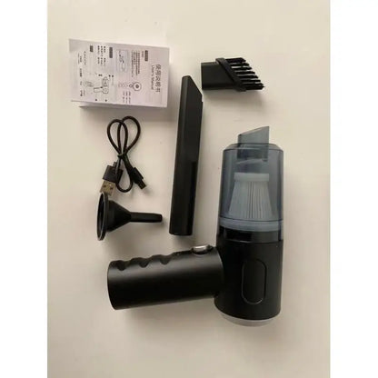 Cordless Handheld Car Vacuum, 2 in 1 Suction and Blower, Rechargeable, with Crevice and Brush Nozzles and Washable Filter