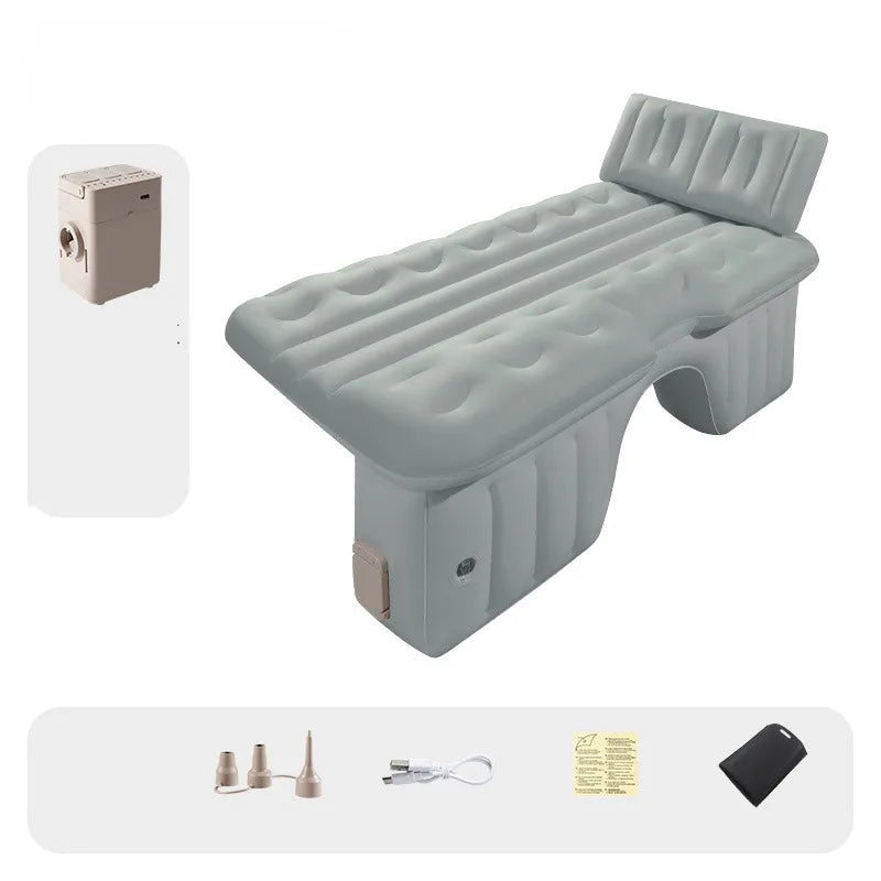 Gray pongee air mattress with accessories