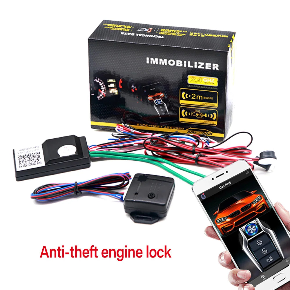 Car Alarm with Remote Start, Keyless Entry and Push Button Start, App Control on Some Models, Professional Installation Required