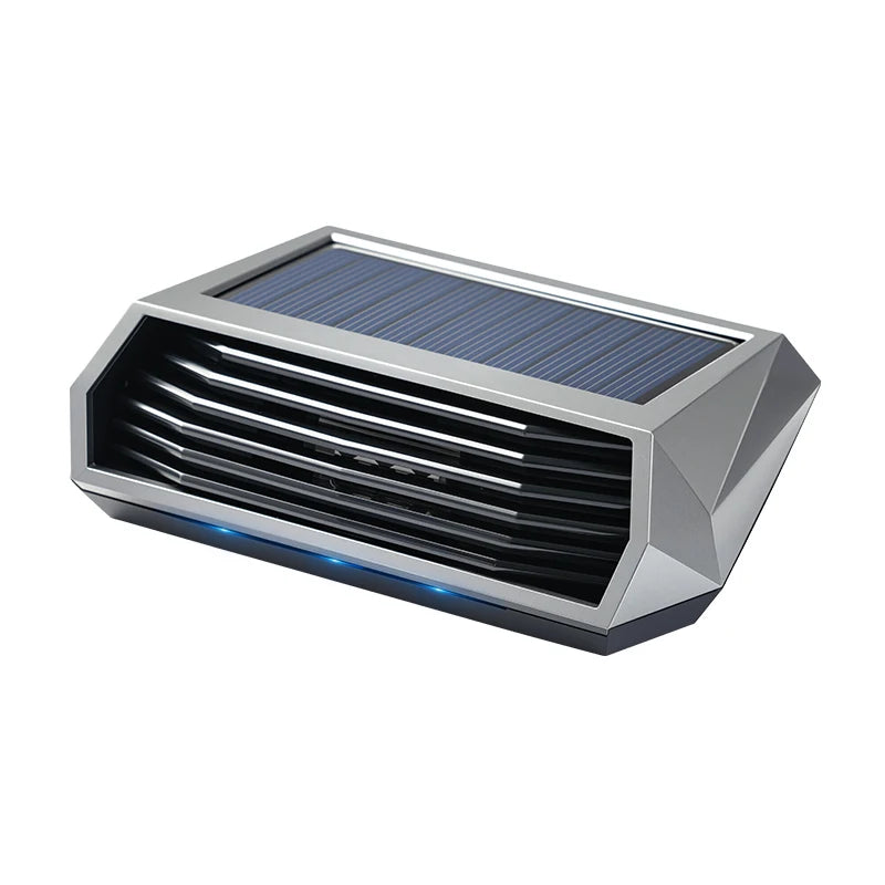 Solar Car Deodorizer with Vibration Sensor and Automatic Operation, Runs on Solar or USB Power, Dark Gray