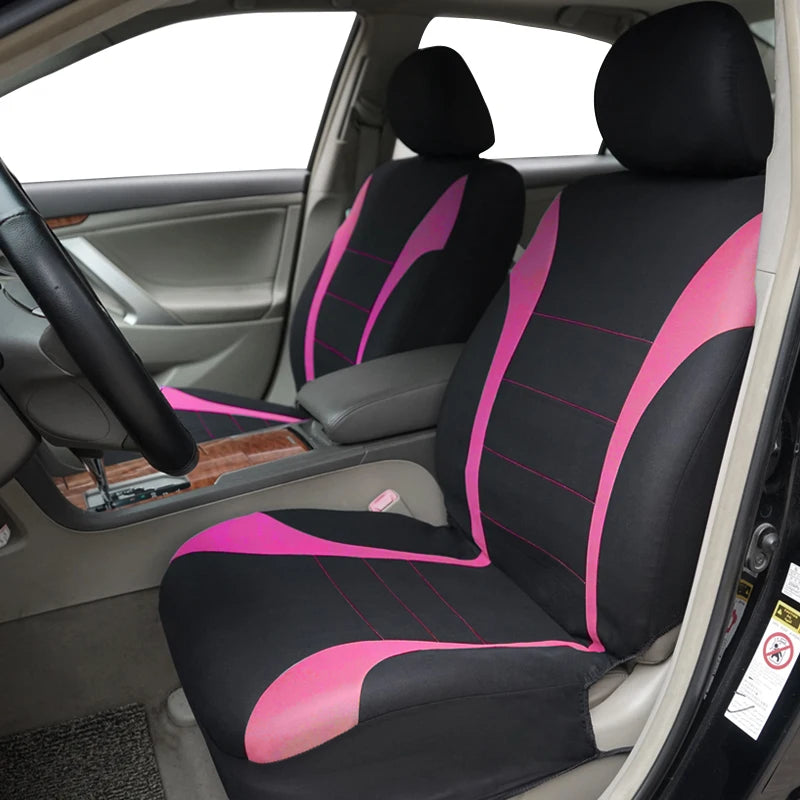 Universal Car Seat Covers, Padded Polyester, Front Pair or Full 5 Seat Set for Cars, SUVs and Trucks, 7 Colors