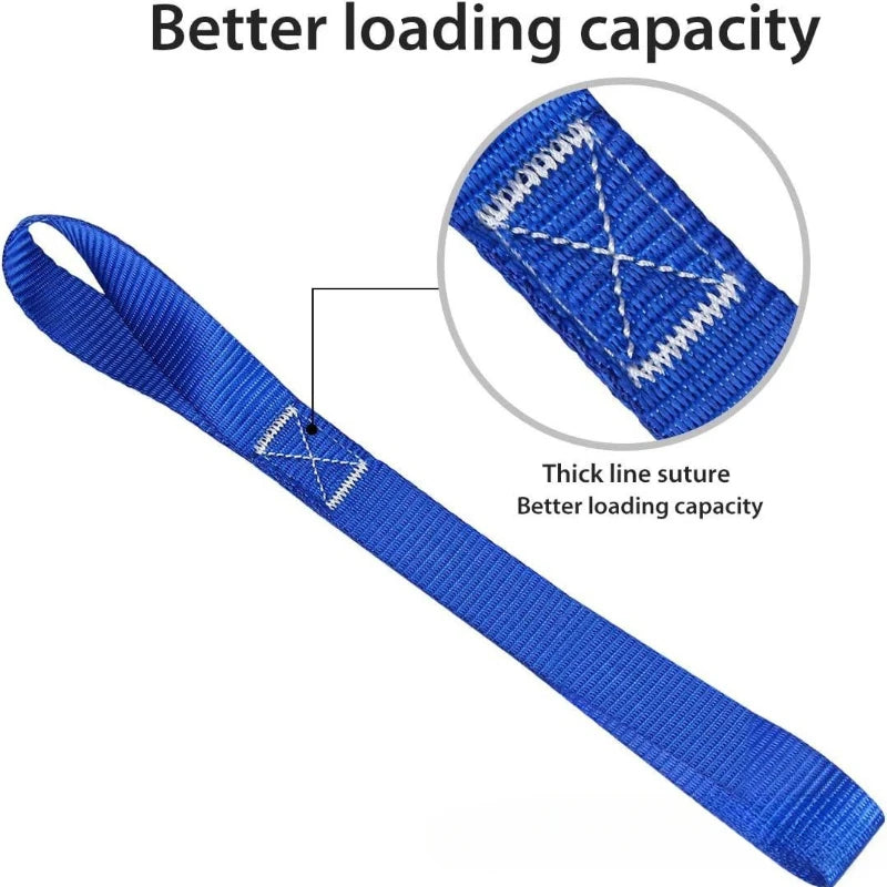Blue soft loop strap for secure loading